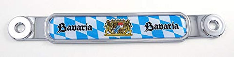 Bavaria Bavarian Flag Chrome Emblem Screw On car License Plate Decal Badge