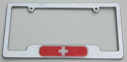 Switzerland Swiss Chrome plated ABS License Plate Frame holder cover with free caps
