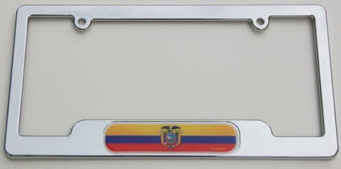 EcuadorChrome plated ABS License Plate Frame holder cover with free caps