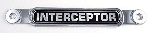 Interceptor Police Flag Chrome Emblem Screw On car License Plate Decal Badge