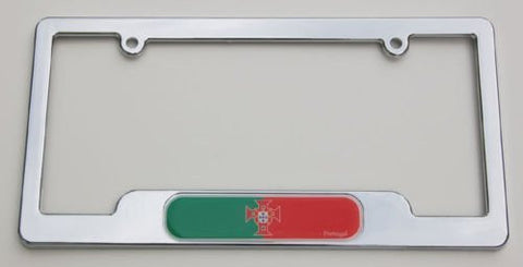 Car Chrome Decals LPFC170 Portugal. Portuguese Chrome License Plate Frame Emblem