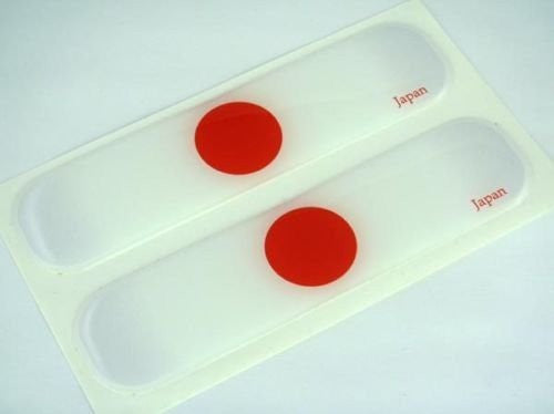 Japan Japanese Flag Domed Decal Emblem Car Flexible Sticker 5" Set of 2