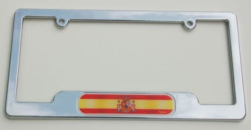 Spain. Spanish Chrome plated ABS License Plate Frame holder cover with free caps