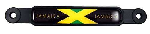 Jamaica Jamaican Flag Emblem Screw On Car License Plate Decal Badge