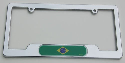 BRAZIL Chrome plated ABS License Plate Frame holder cover with free caps