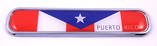 Puerto Rico Rican Flag Chrome Emblem 3D auto Decal car Bike Boat 5.3"