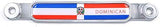 Dominican Republic Flag Chrome Emblem Screw On Car License Plate Decal Badge