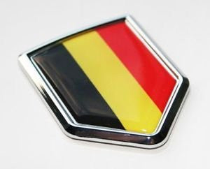 Belgium Flag Decal Car 3D Chrome Emblem Sticker