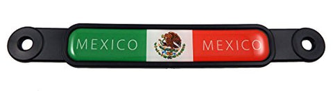 Mexico Mexican Flag Emblem Screw On Car License Plate Decal Badge