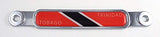 Trinidad and Tobago Flag Chrome Emblem Screw On car License Plate Decal Badge