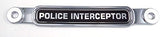 Police Interceptor Flag Chrome Emblem Screw On car License Plate Decal Badge