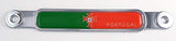 Portugal Portuguese Flag Chrome Emblem Screw On car License Plate Decal Badge