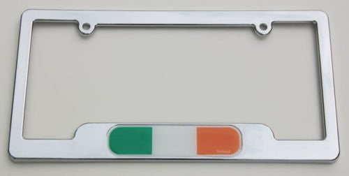 Ireland Irish Chrome plated ABS License Plate Frame holder cover flag with shamrock comes with free caps