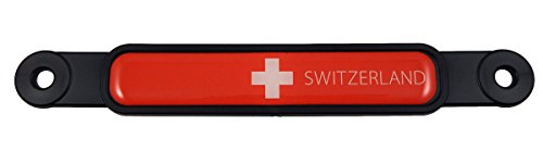 Switzerland, Swiss Flag Emblem Screw On Car License Plate Decal Badge