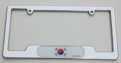 Korea South Chrome plated ABS License Plate Frame holder cover with free caps