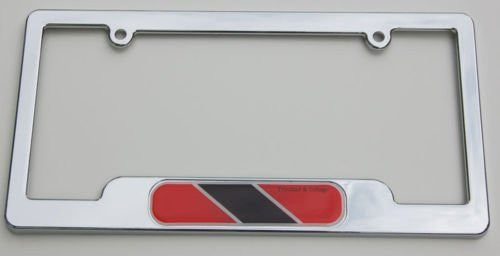 Trinidad and Tobago Chrome License Plate Frame Emblem Free Caps and washer