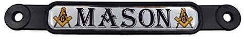 Mason Masonic Flag Emblem Screw On Car License Plate Decal Badge