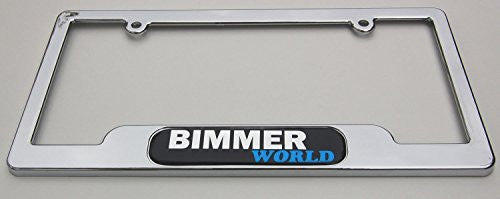 Bimmer World Chrome License Plate Frame Dome Emblem Free caps