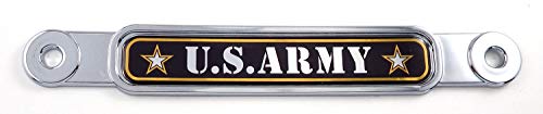 US Army Flag Screw-On Car License Plate Emblem Badge – Black Chrome