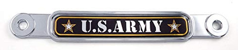 US Army Flag Chrome Emblem Screw On car License Plate Decal Badge