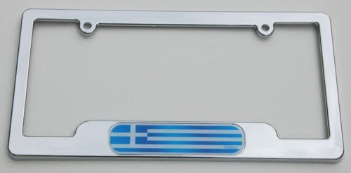 Greece Greek Chrome plated ABS License Plate Frame holder cover with free caps