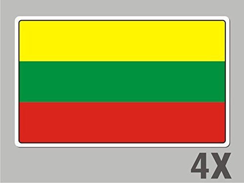 4 Lithuania stickers flag decal bumper car bike laptop .. emblem vinyl FL039