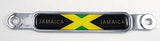 Jamaica Flag Chrome Emblem Screw On car License Plate Decal Badge