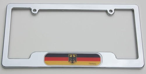 Car Chrome Decals LPFC077 German Chrome License Plate Frame Deutschland plate holder