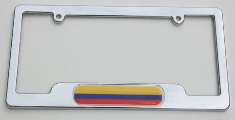 Colombia Durable ABS plastic Chrome Plated License Plate Frame with caps