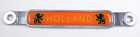 Holland Flag Chrome Emblem Screw On car License Plate Decal Badge