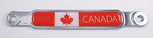 Canada Flag Chrome Emblem Screw On Car License Plate Decal Badge