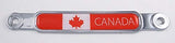 Canada Flag Chrome Emblem Screw On Car License Plate Decal Badge