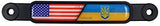 USA/Ukraine Flag Emblem Screw On Car License Plate Decal Badge