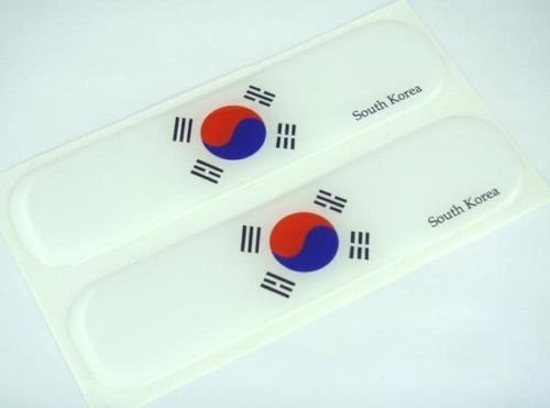 South Korea, Korean Flag Domed Decal Emblem Car Flexible Sticker 5" Set of 2