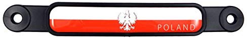 Poland Polish Polska Flag Emblem Screw On Car License Plate Decal Badge