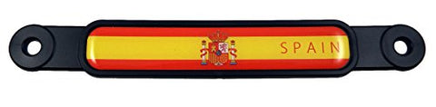 Spain Spanish Flag Emblem Screw On Car License Plate Decal Badge