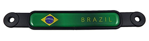 Brazil Brazilian Flag Screw On License Plate Emblem Car Decal Badge