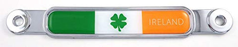 Ireland Irish Flag Chrome Emblem Screw On car License Plate Decal Badge