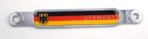 German Germany Deutschland Flag Chrome Emblem Screw On License Plate Decal Badge