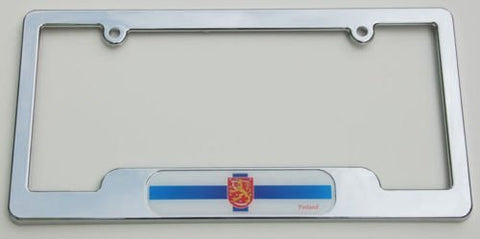 Finland Finish Chrome plated ABS License Plate Frame holder cover with free caps