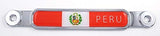 Peru Peruvian Flag Chrome Emblem Screw On car License Plate Decal Badge