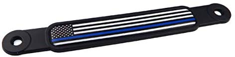 USA Police Thin blue line flag Screw On License plate Emblem Car Decal badge