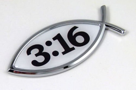 Car Chrome Decals CBFSH-316 John 3:16 Christian Jesus Fish Car bike Auto Chrome Emblem Decal Sticker