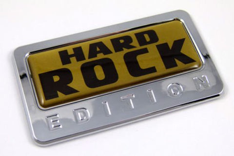 Hard Rock Gold Edition Chrome Emblem with Domed Decal Car Bike Motorcycle Badge