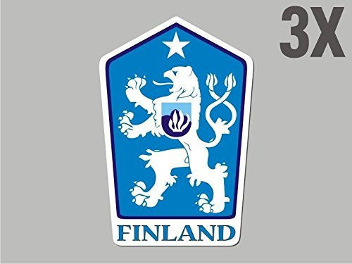 3 Finland shaped stickers flag crest decal bumper car bike emblem vinyl CN012