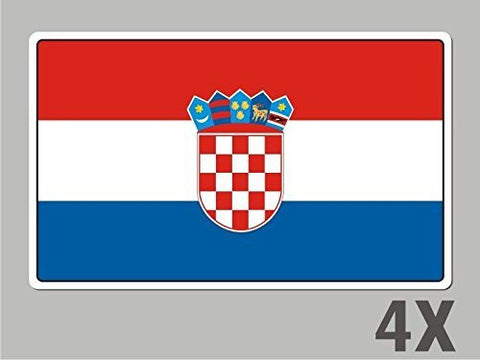 4 Croatia stickers flag decal bumper car bike emblem vinyl FL013