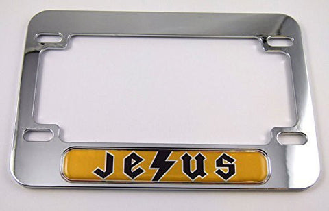 Jesus Motorcycle Bike ABS Chrome Plated License Plate Frame Emblem