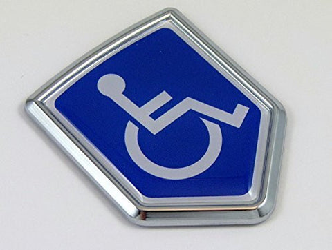 Handicapped Decal Car Chrome Emblem Sticker badge sign crest Bike Auto