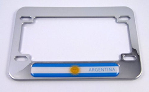 Argentina flag Motorcycle Bike ABS Chrome Plated License Plate Frame Emblem
