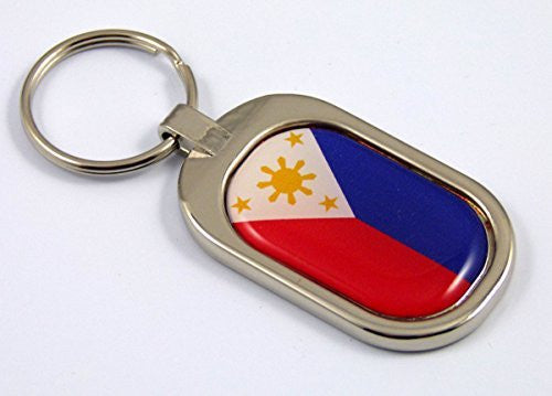Philippines Flag Key Chain metal chrome plated keychain key fob keyfob